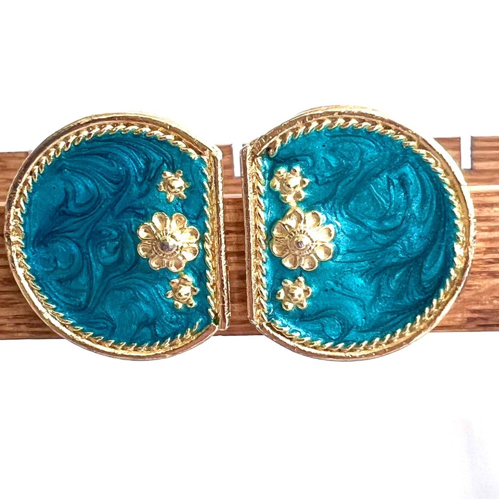 Jay Feinberg Vintage Swirl Enamel Clip Earrings
